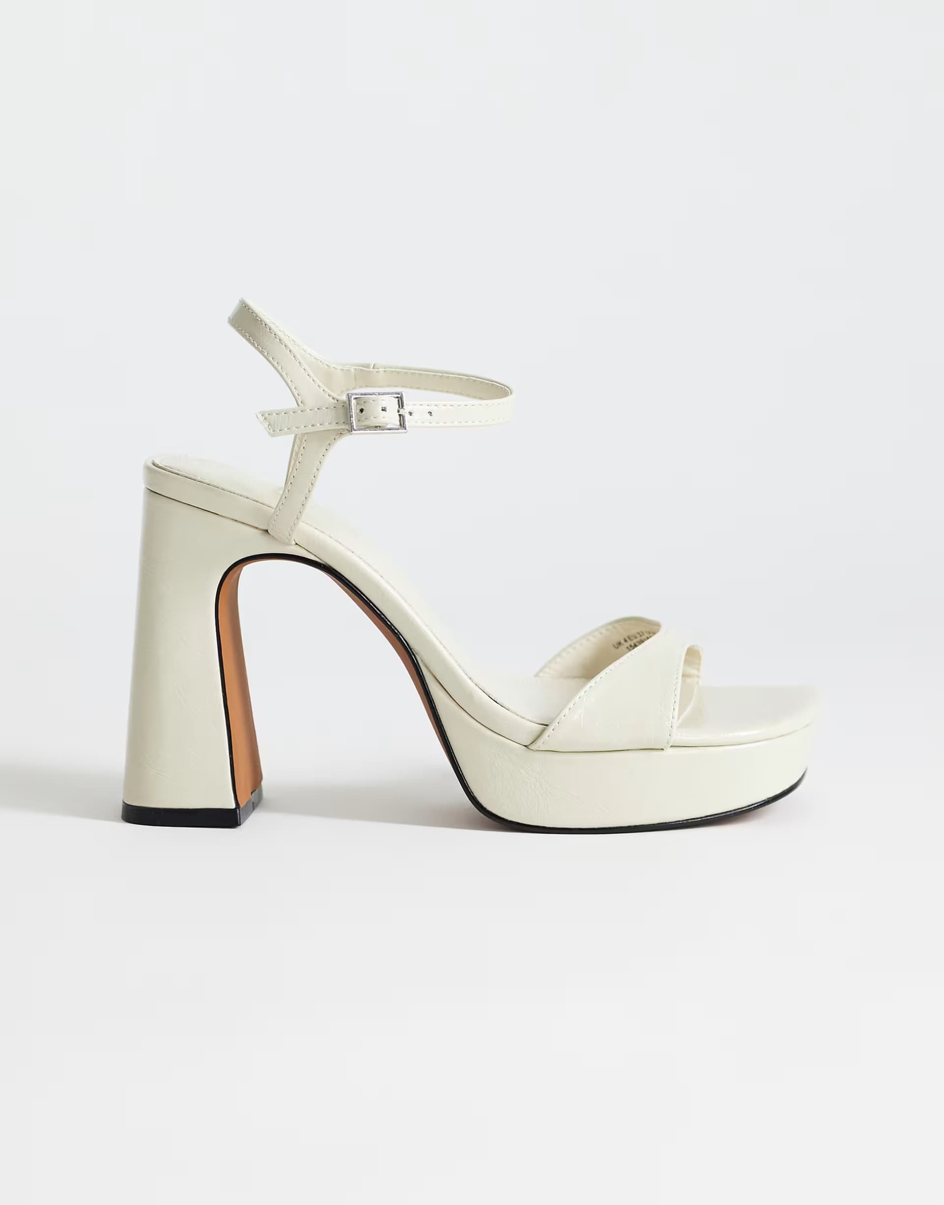 ASOS Topshop Faye platform two part high heel sandal in off white