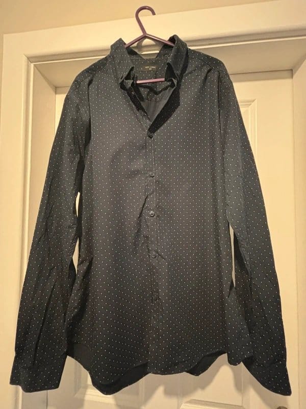 New Look Navy Polka Dot Long-Sleeve Shirt