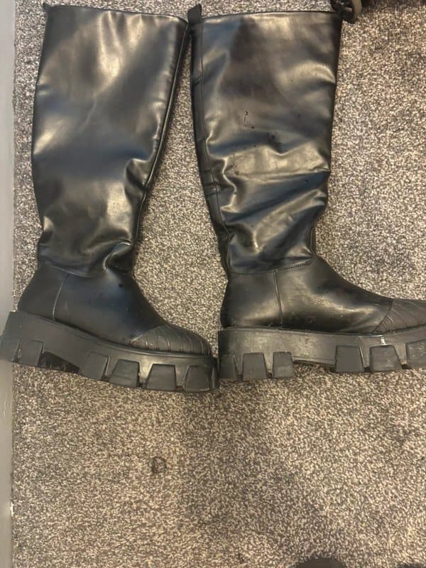 ASOS Leather knee high platform boots