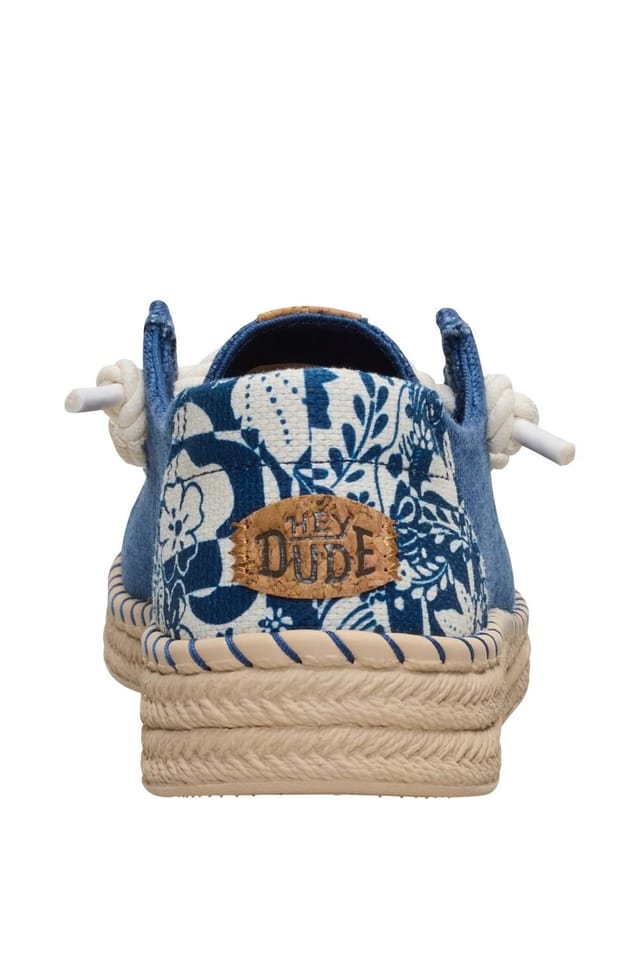 Hey Dude Hey Dude Women's Wendy Espadrille Hibiscus Casual Shoe in Blue - 2