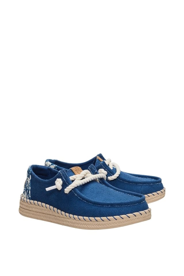 Hey Dude Hey Dude Women's Wendy Espadrille Hibiscus Casual Shoe in Blue - 3