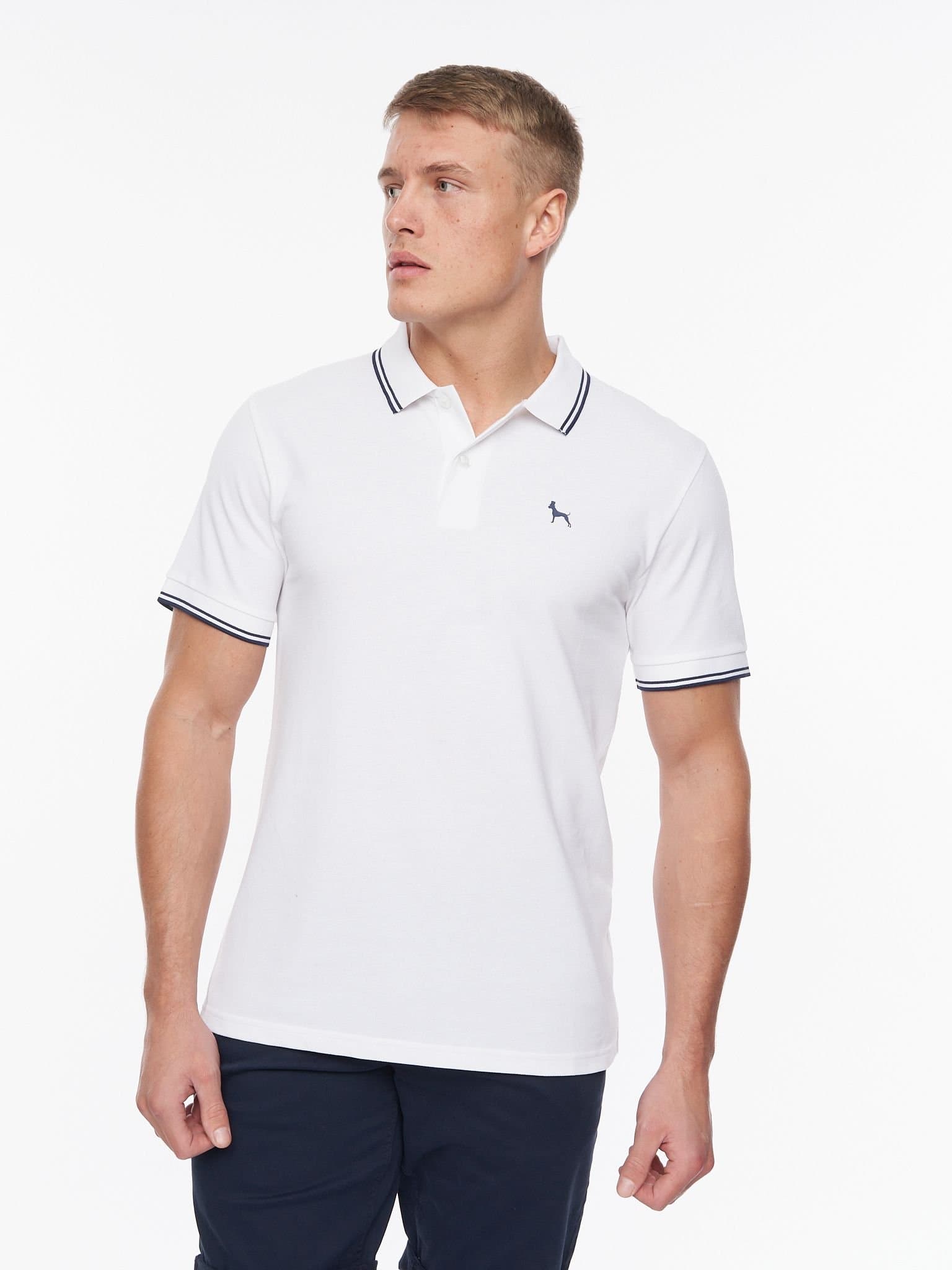 Bewley&Ritch Bewley&Ritch White Cotton Pique Polo Shirt