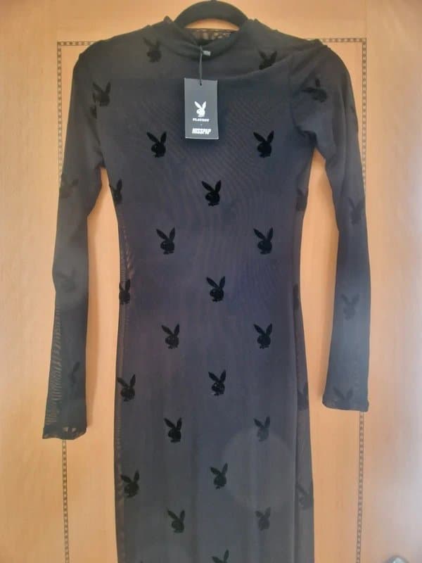 Misspap Long black MisspapXPlayboy Mesh Dress