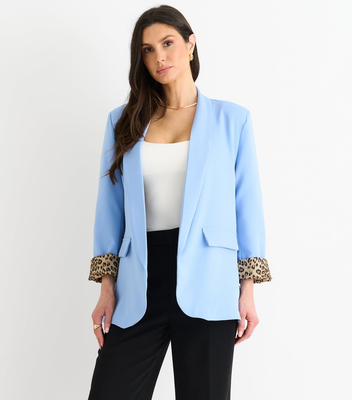 Gini London Gini London Blue Contrast Trim Blazer