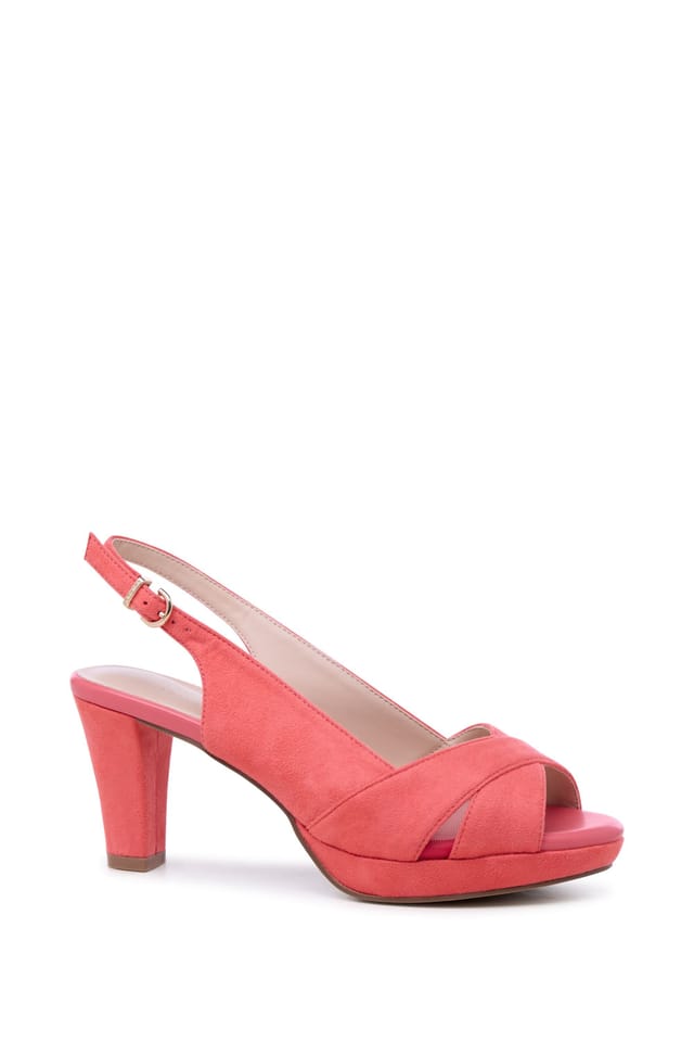 Paradox London Paradox London Women's Louise' Block Heel Platform Sandals in Coral - 2