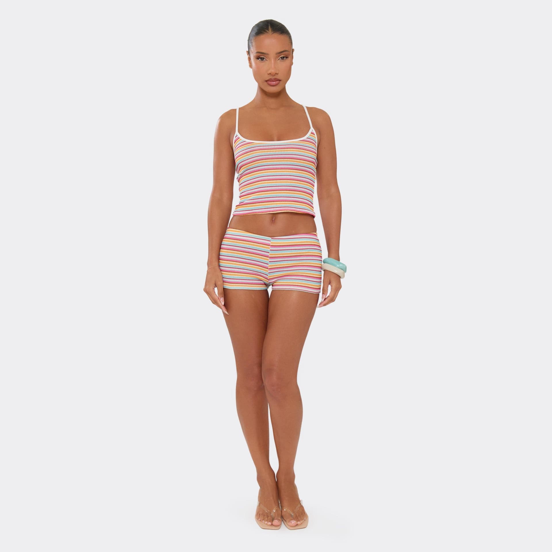 EGO EGO Multi Stripe Low Rise Hot Pants For Women