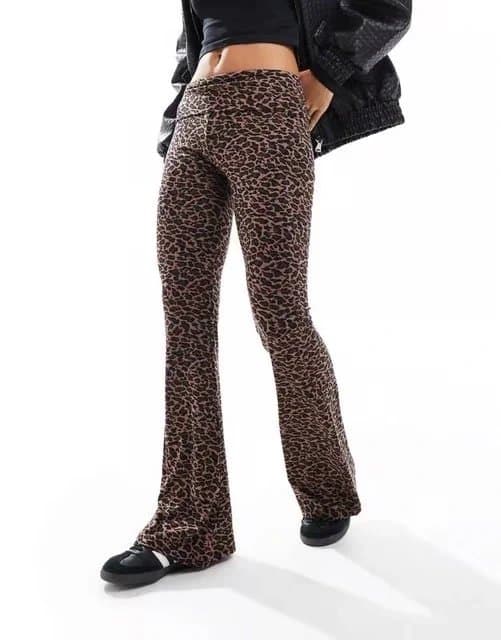 ASOS ASOS fold over leopard print trousers