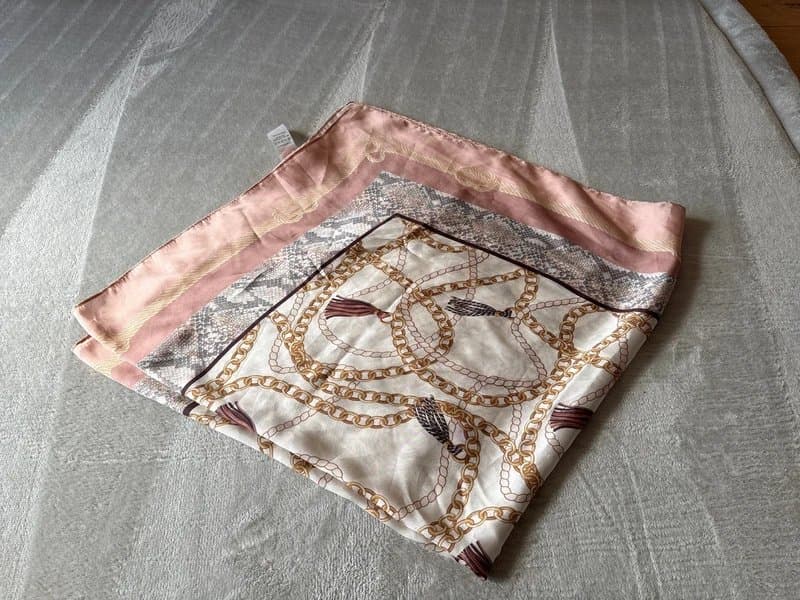 New Look Pink silk patterned scarf (large)
