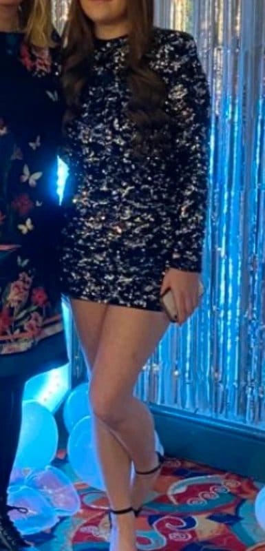 Bershka Black Sequin Mini Dress