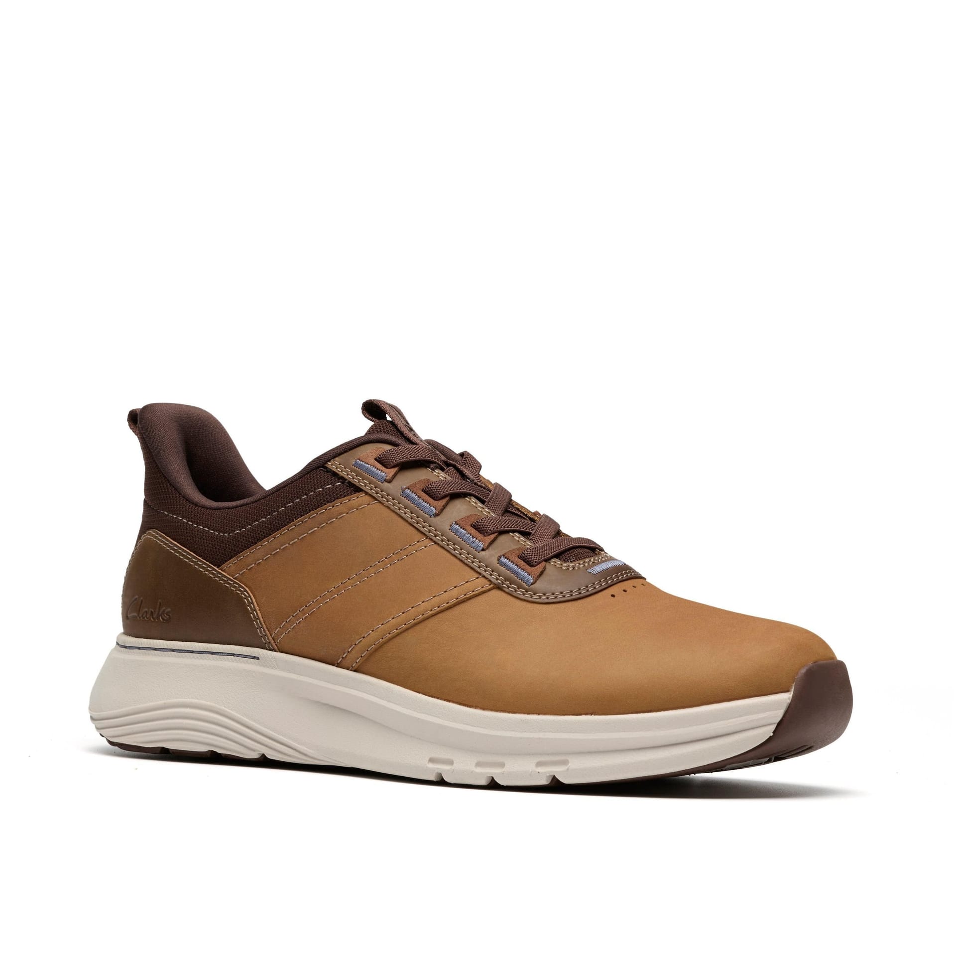 Clarks Clarks Men's Motion Trek LX Dark Tan Leather Trainers, Lace Up in Brown - 4