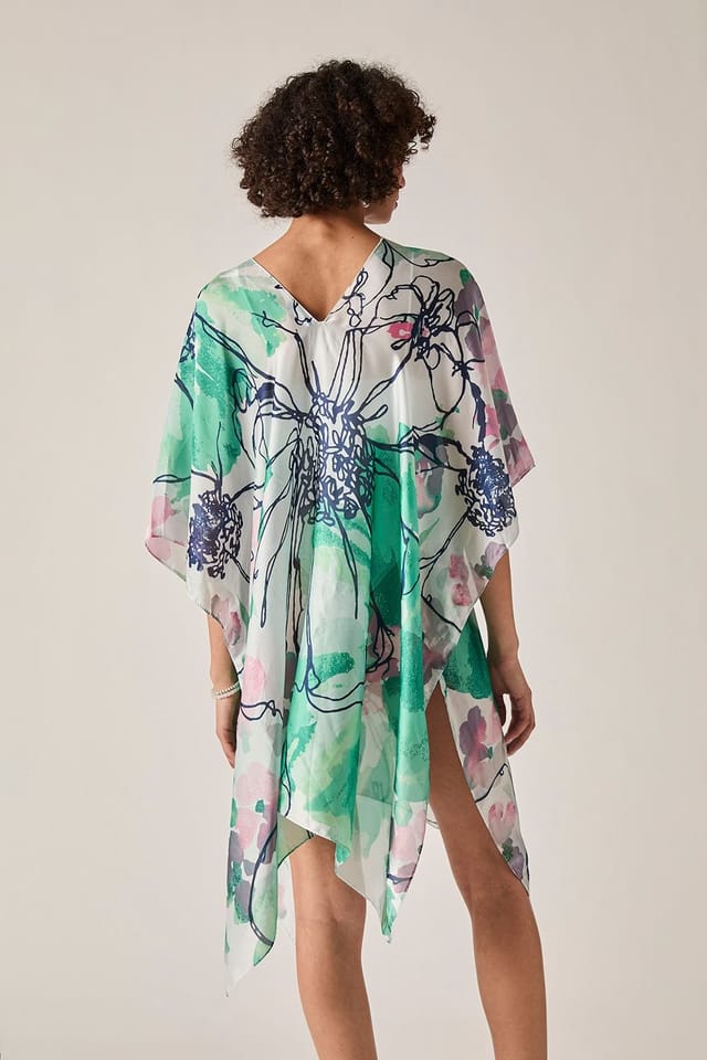 James Lakeland James Lakeland Women's Green Floral Sketch Kaftan - 2