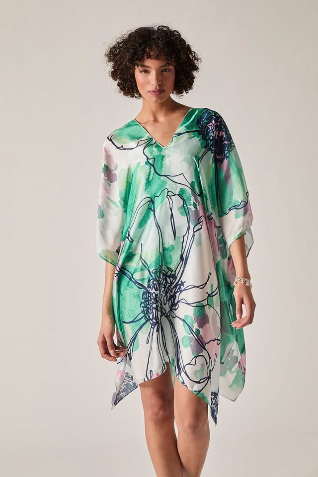 James Lakeland James Lakeland Women's Green Floral Sketch Kaftan - 3