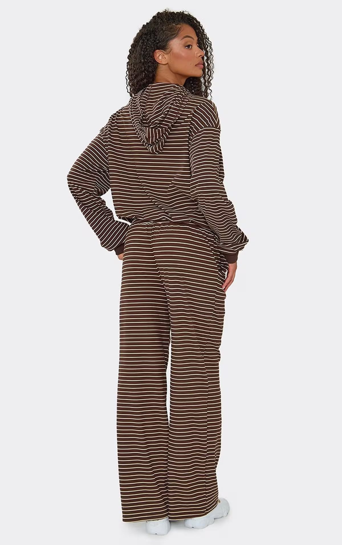 EGO Chocolate Brown Soft Stripe Fleece Joggers