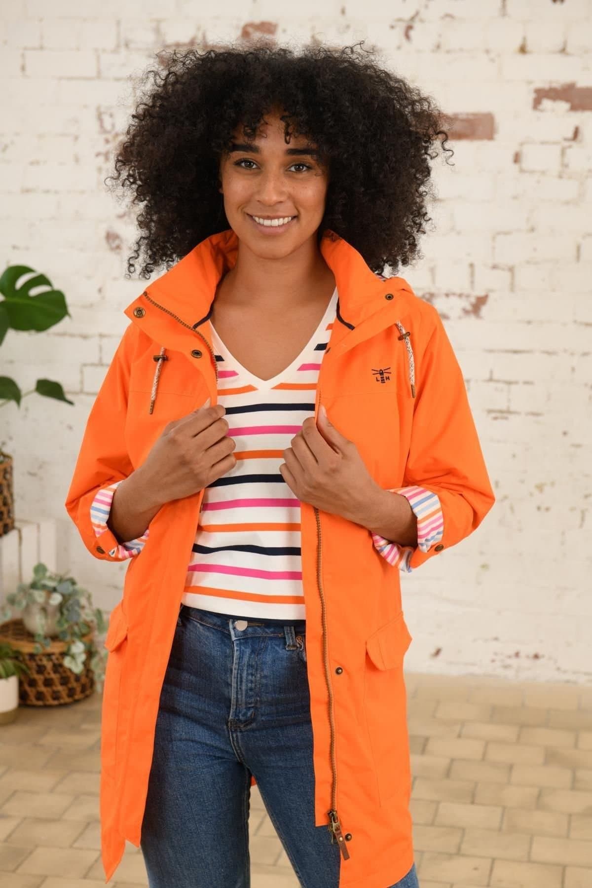 Lighthouse Clothing Lighthouse Clothing Women's Rebecca Waterproof Raincoat - Spring Summer Outdoor Coat in Orange