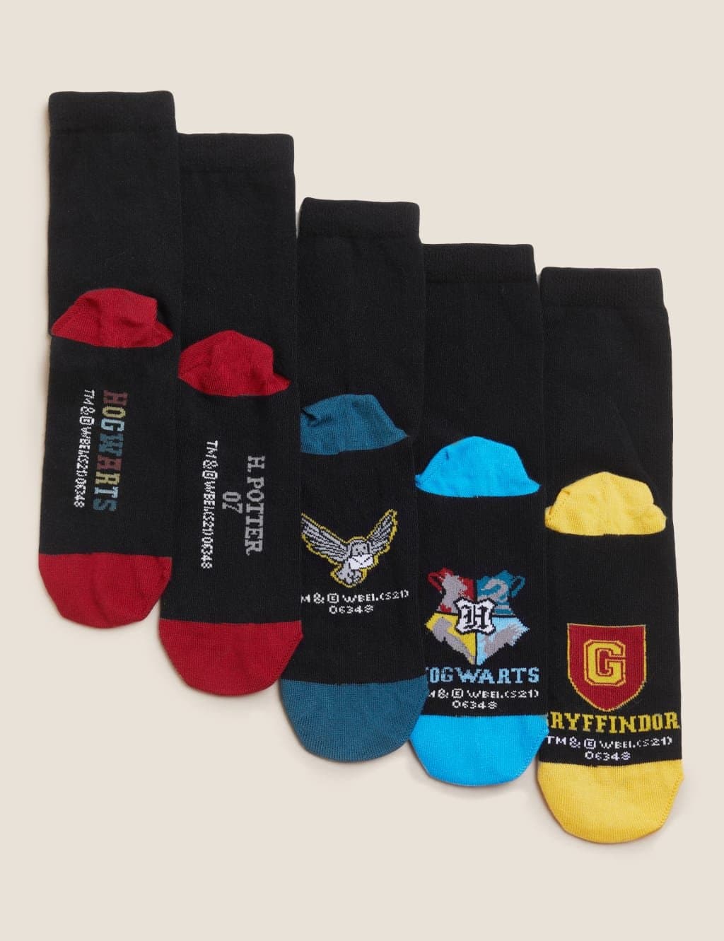 Marks & Spencer M&S 5 Pack Cotton Rich Harry Potter™ Socks Black