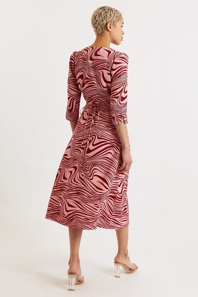 Louche Louche Women's Haden Zebra Pop Print Midi Wrap Dress - Pink - 2