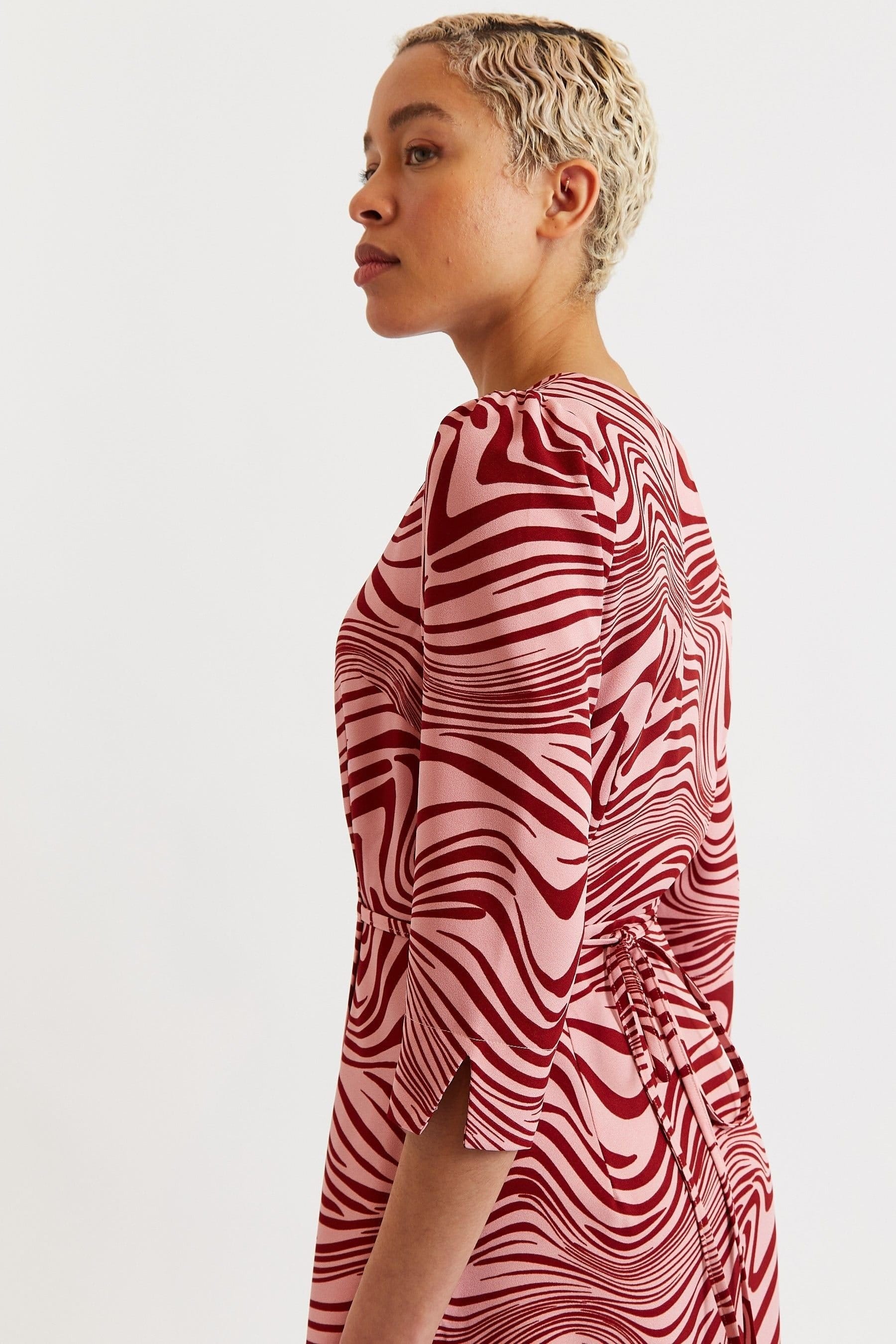 Louche Louche Women's Haden Zebra Pop Print Midi Wrap Dress - Pink - 4