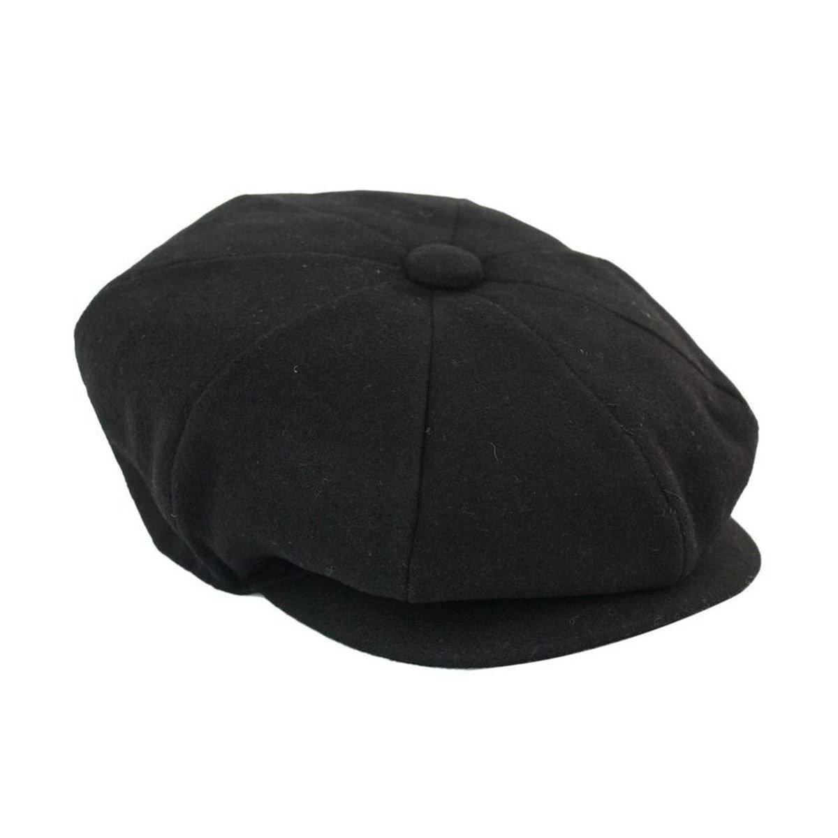 TruClothing TruClothing Men's Classic Wool Blend Newsboy Hat Flat Cap in Black - 3