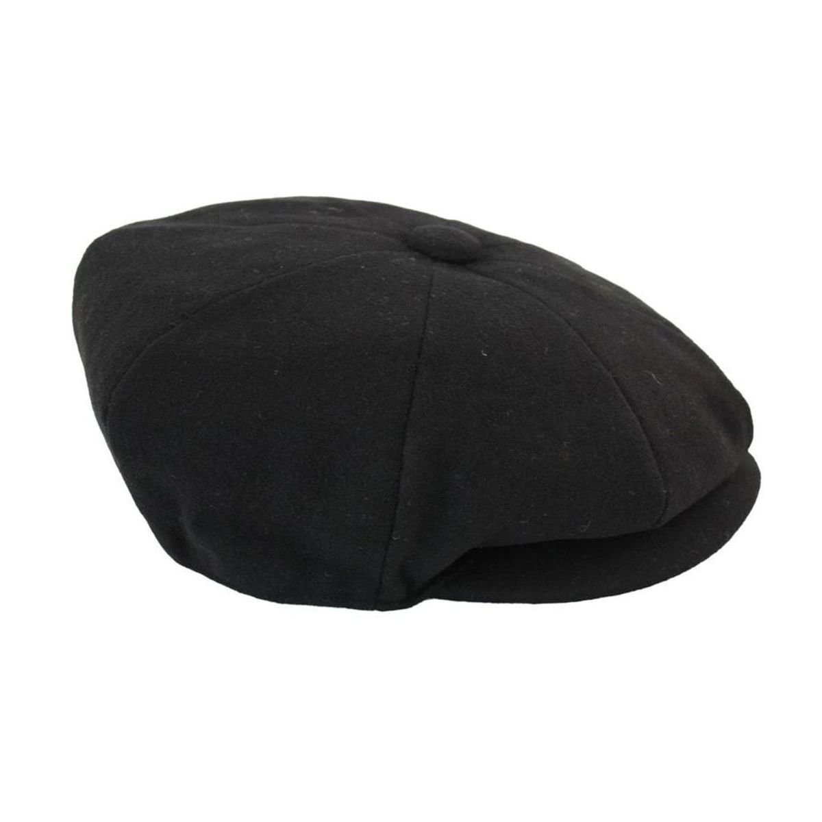 TruClothing TruClothing Men's Classic Wool Blend Newsboy Hat Flat Cap in Black - 4