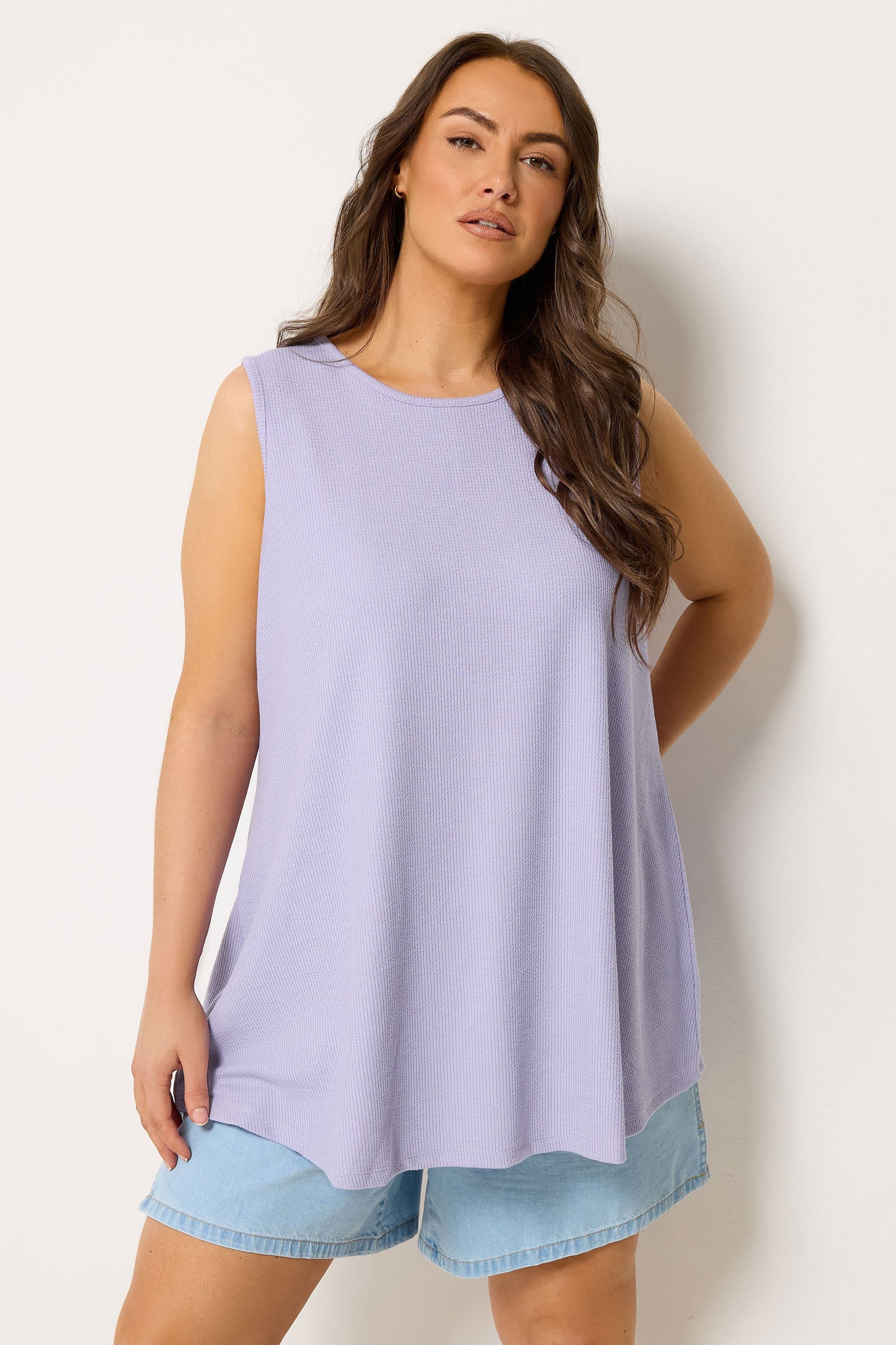 Yours Plus Size Purple Soft Touch Swing Vest Top
