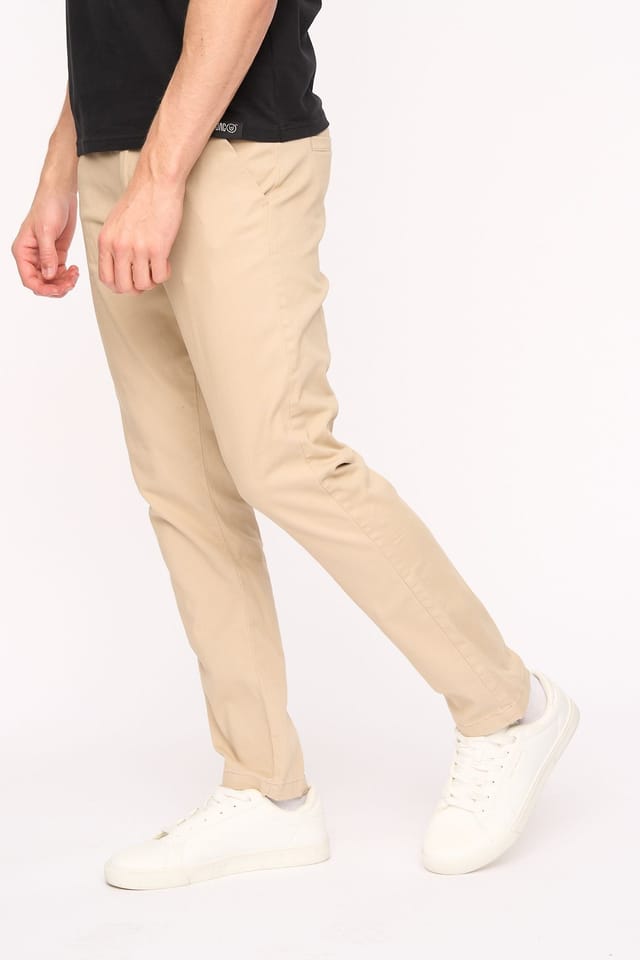 Duck&Cover Duck&Cover Men's Everett Slim-Fit Stretch Chinos with Adjustable Waist Cinch in Light Stone - 2