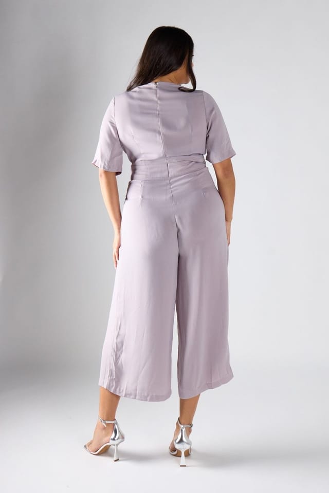 Shnoo Shnoo Women's Wide-Leg Cropped Jumpsuit in Grey - 2