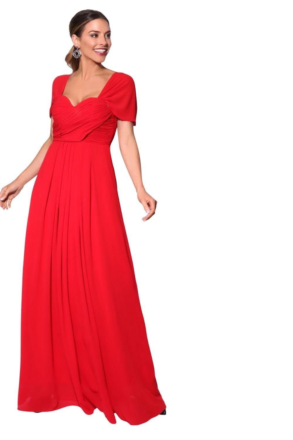 KRISP KRISP Women's Multiway Neckline Occasion Maxi Dress in Red