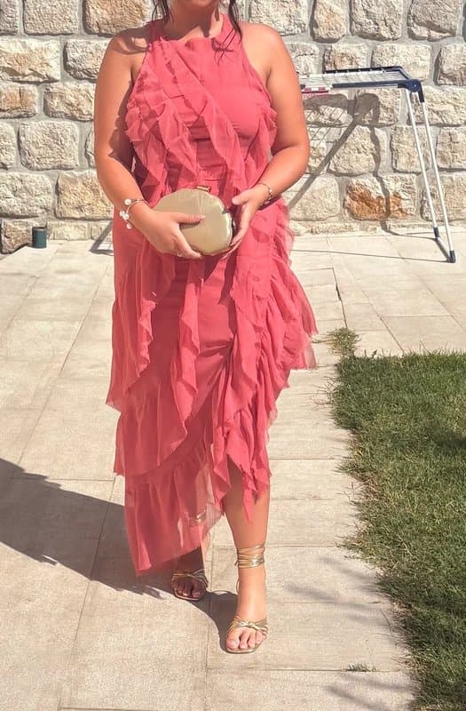 ASOS Design Coral pink dress