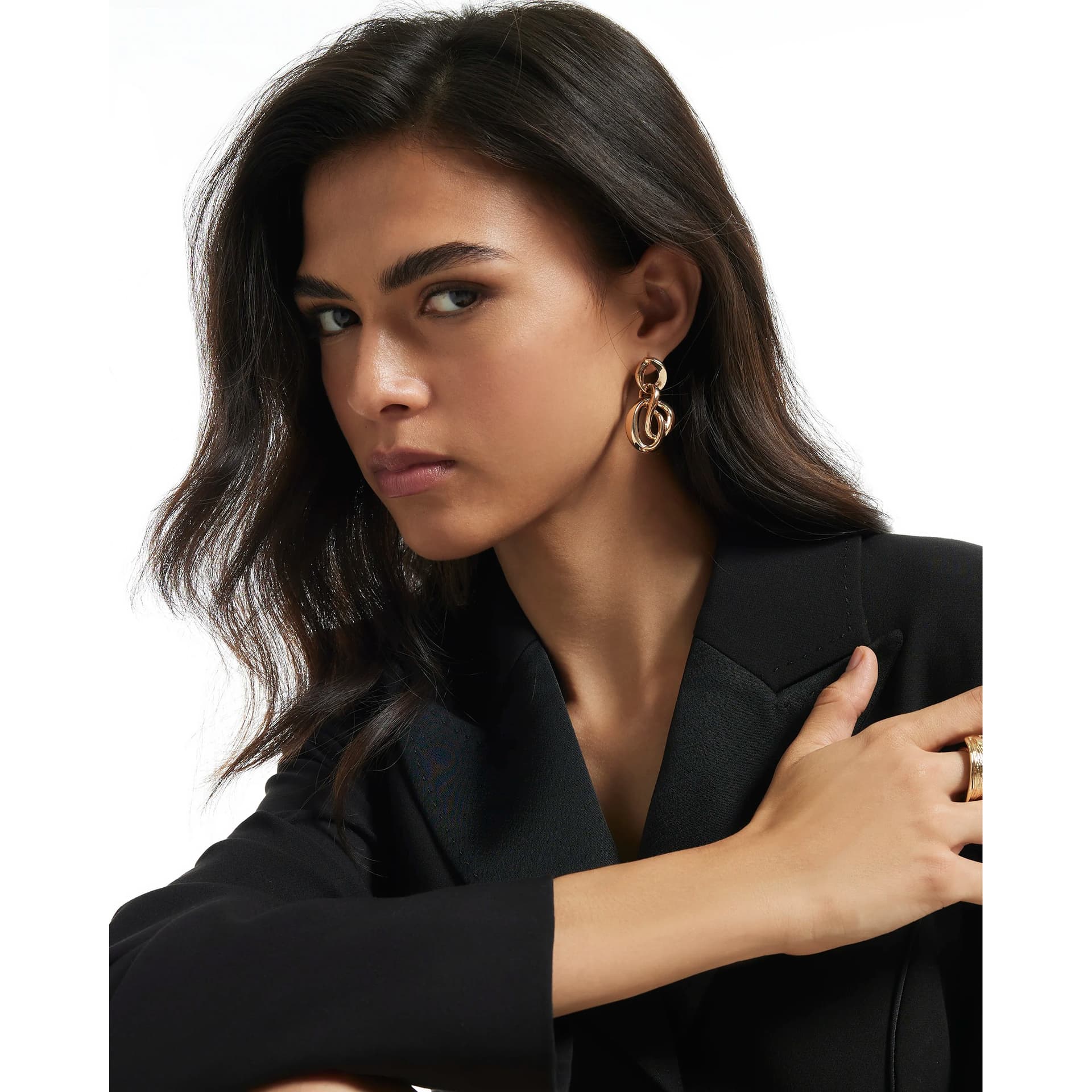 River Island River Island Womens Gold Entwined Link Drop Earrings