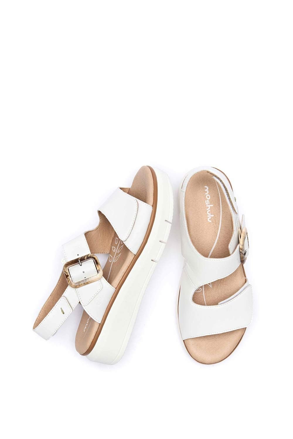 Moshulu Moshulu Women's 'Perran' Platform 3 strap sandals in White - 2