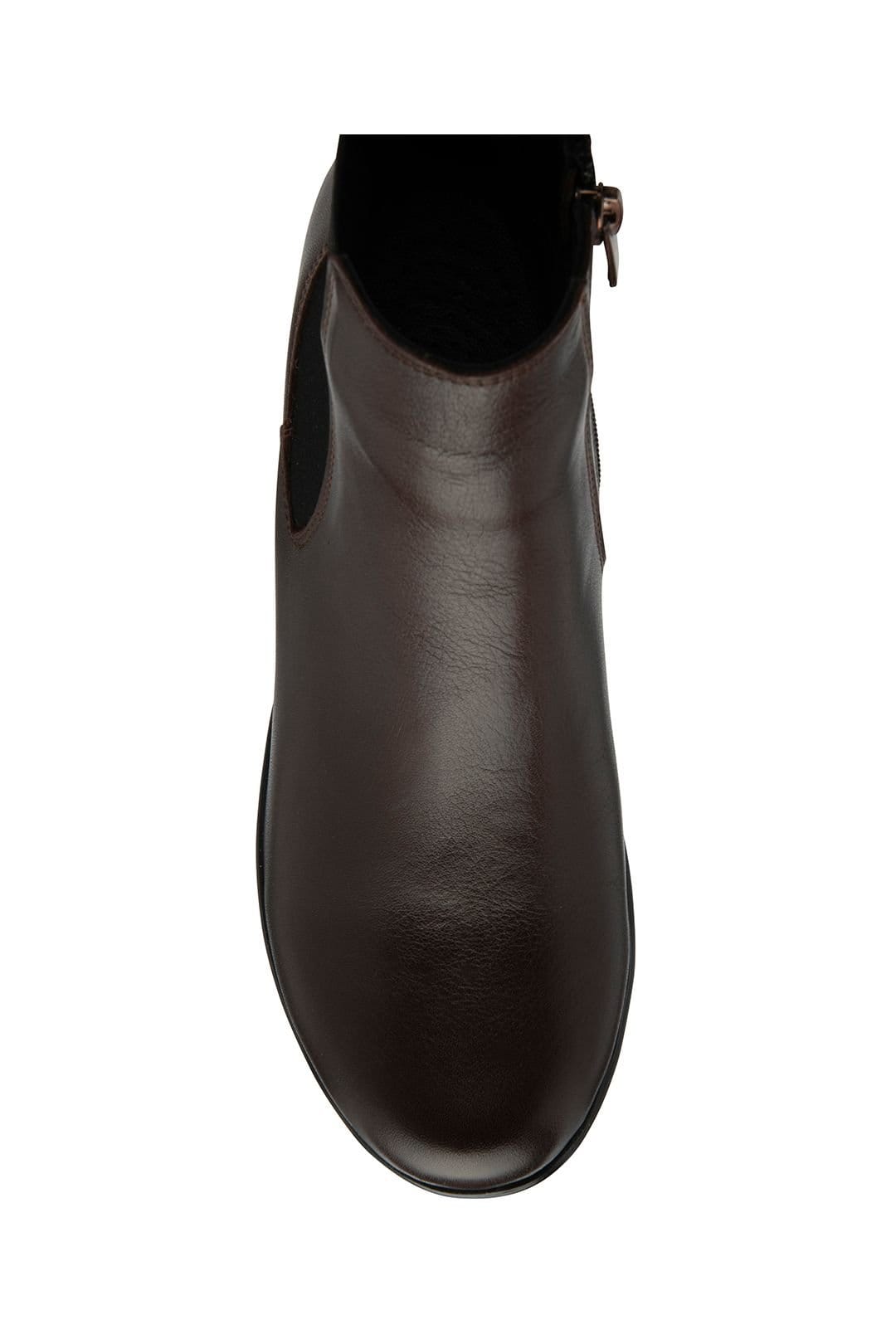 Lotus Lotus Women's Brown Leather 'Dresden' Wedge Ankle Boots - 4