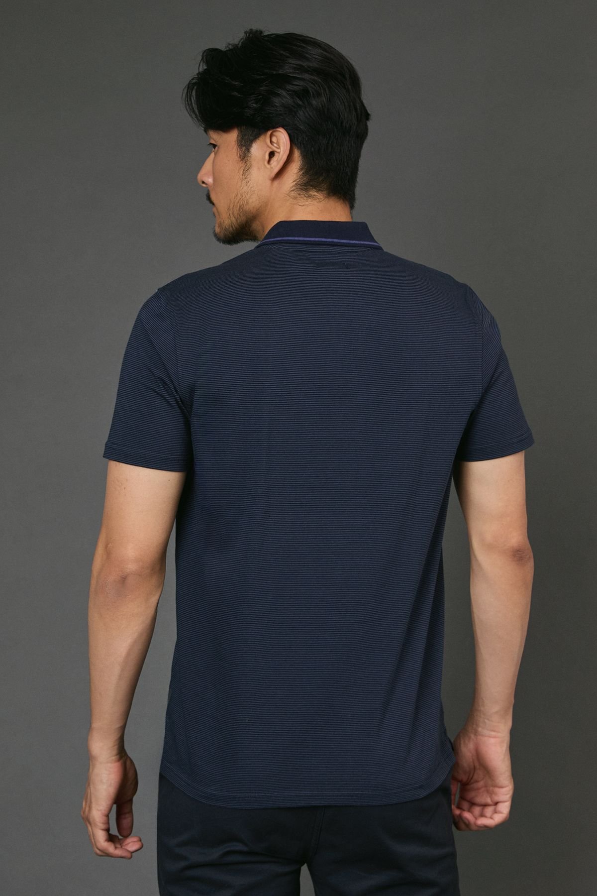 Maine Maine Men's Navy Feeder Placement Stripe Polo Shirt - 4