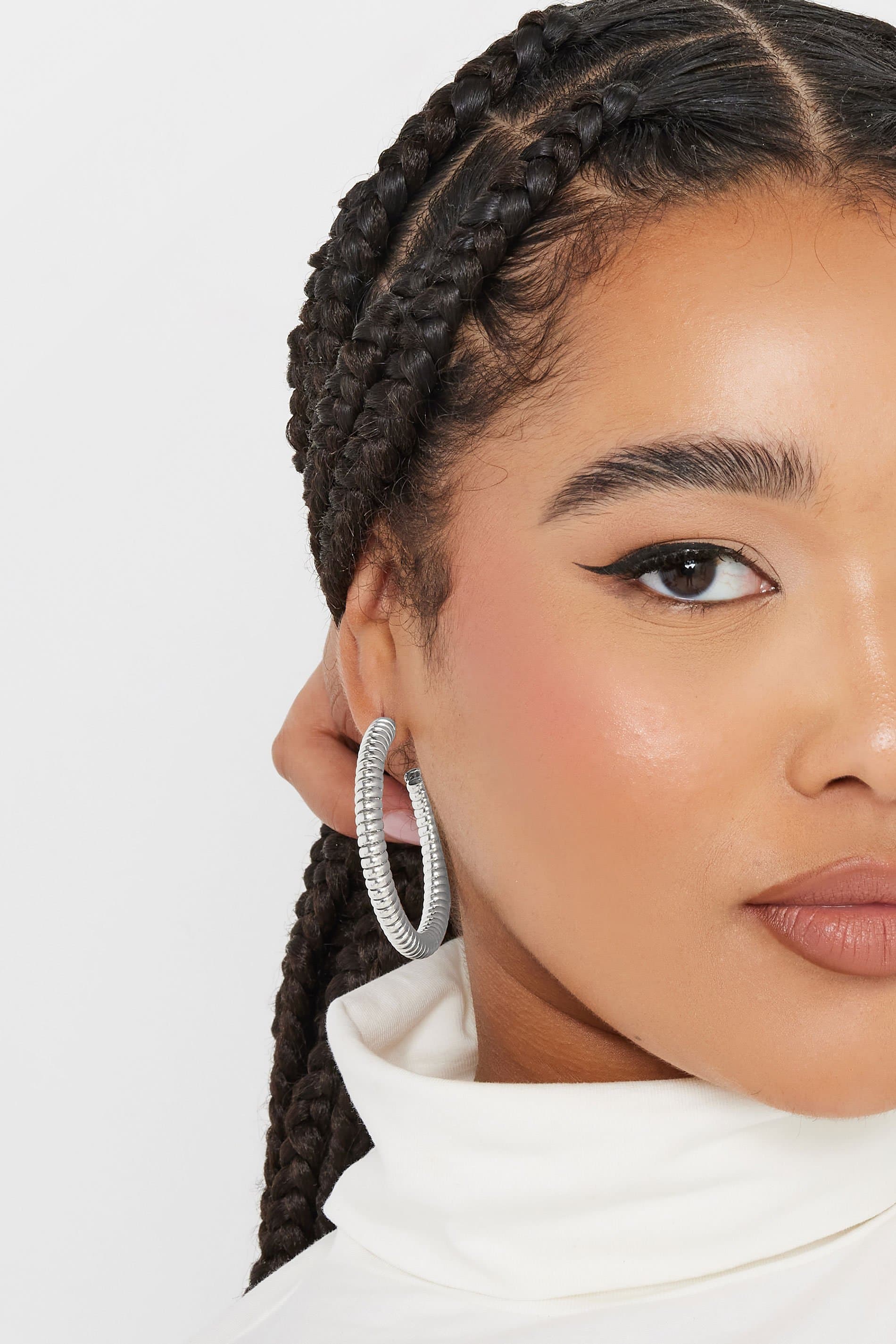 Yours Silver Tone Statement Coil Hoop Earrings