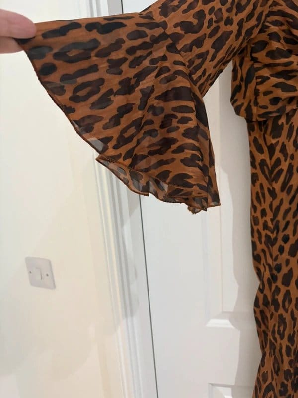 ASOS Brown leopard print dress - fully lined - 1