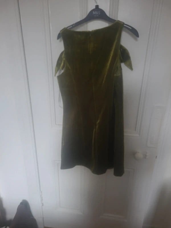 New Look Khaki Velvet Mini Dress
