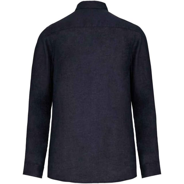 Spasso Spasso Men's Linen Long-Sleeved Shirt in Navy - 2
