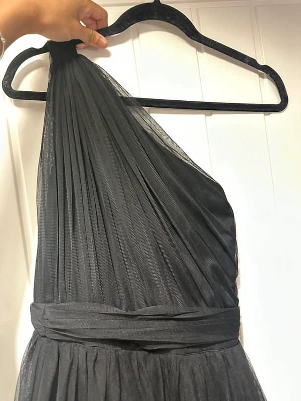 ASOS Black ruched evening dress