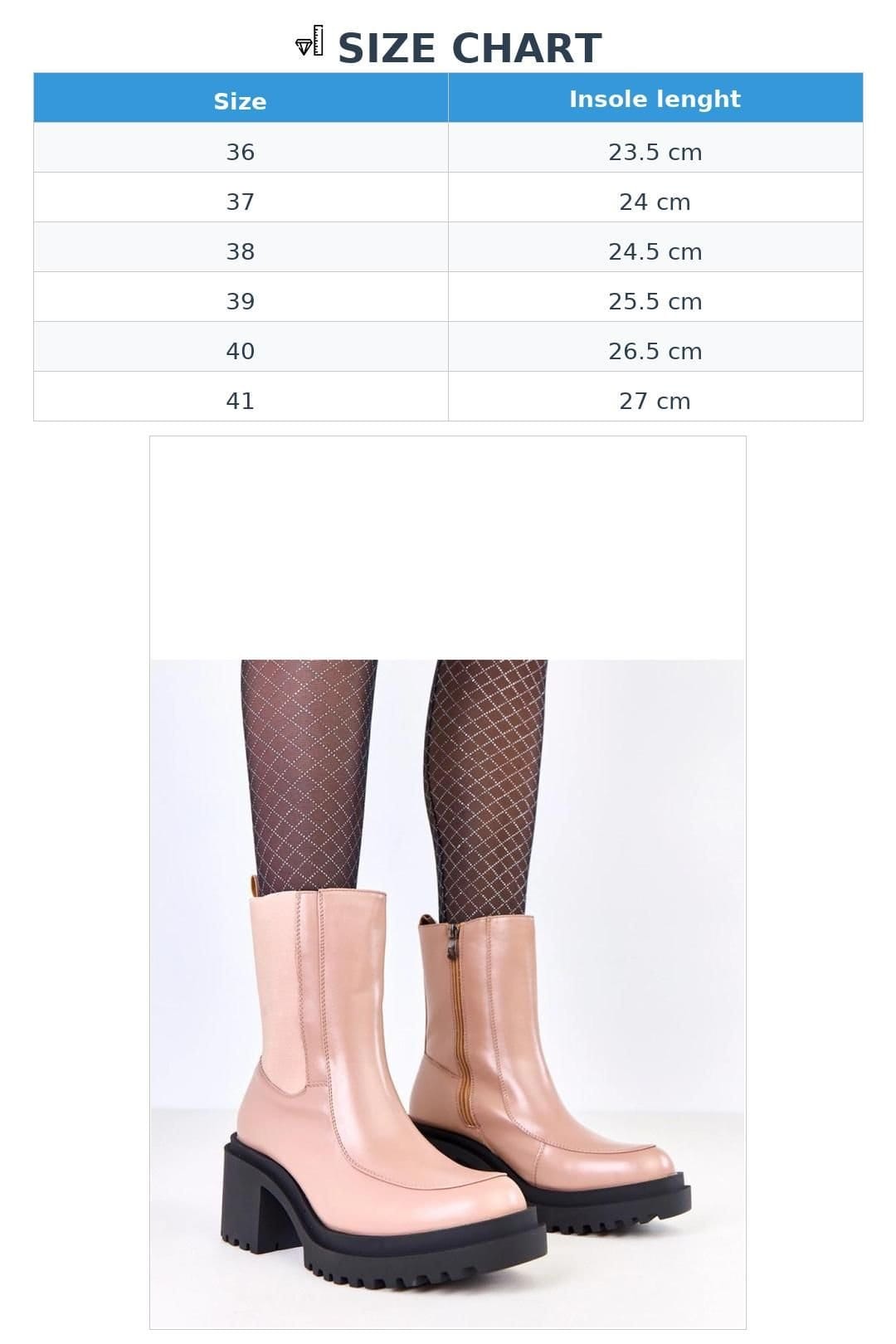 Love Lace Love Lace Women's Warm Lining Ankle Boots with Heel & Elastic Side Panels in Beige - 4