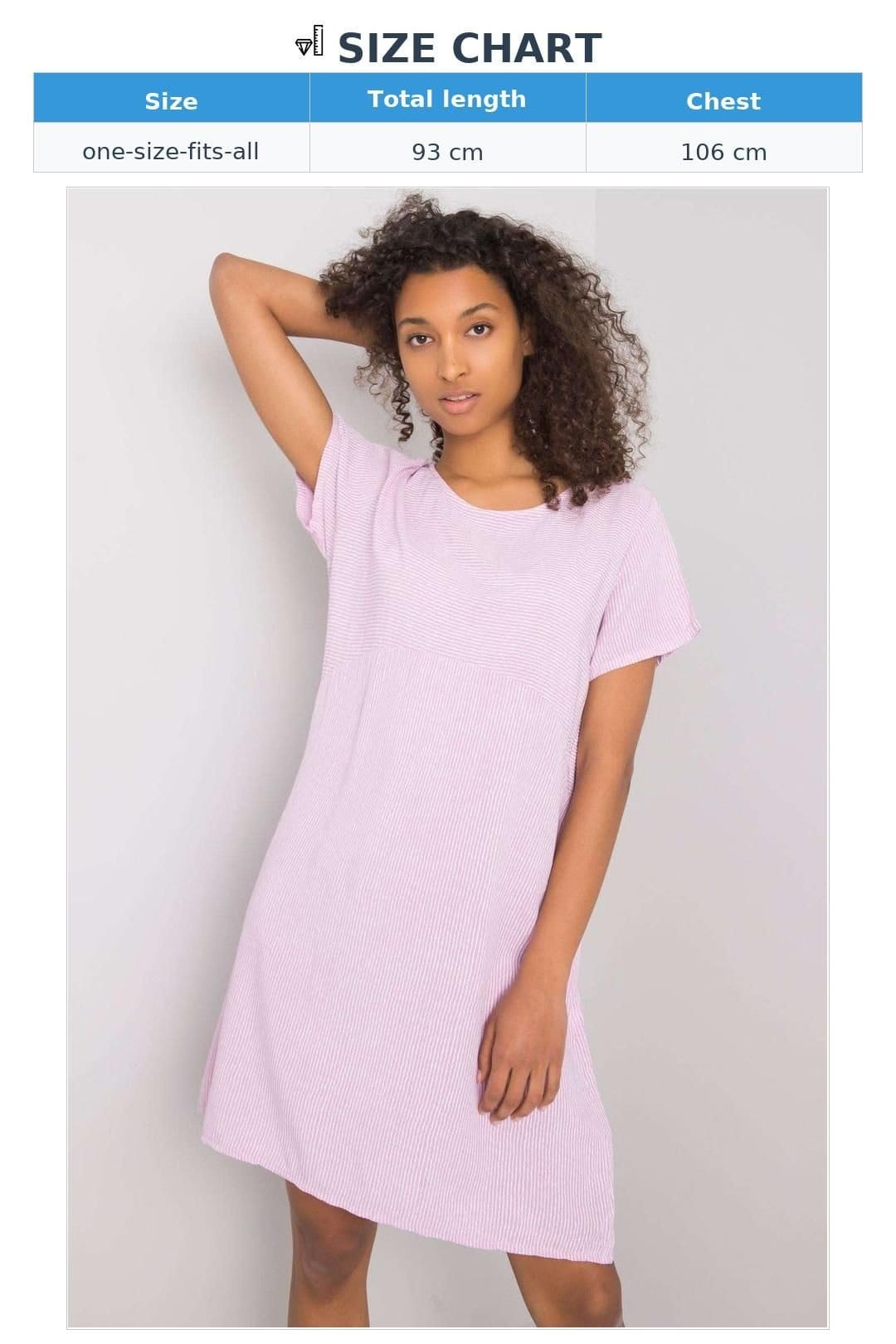 Love Lace Love Lace Women's Summer Striped Round Neck Short Sleeve Dress in Violet - 4