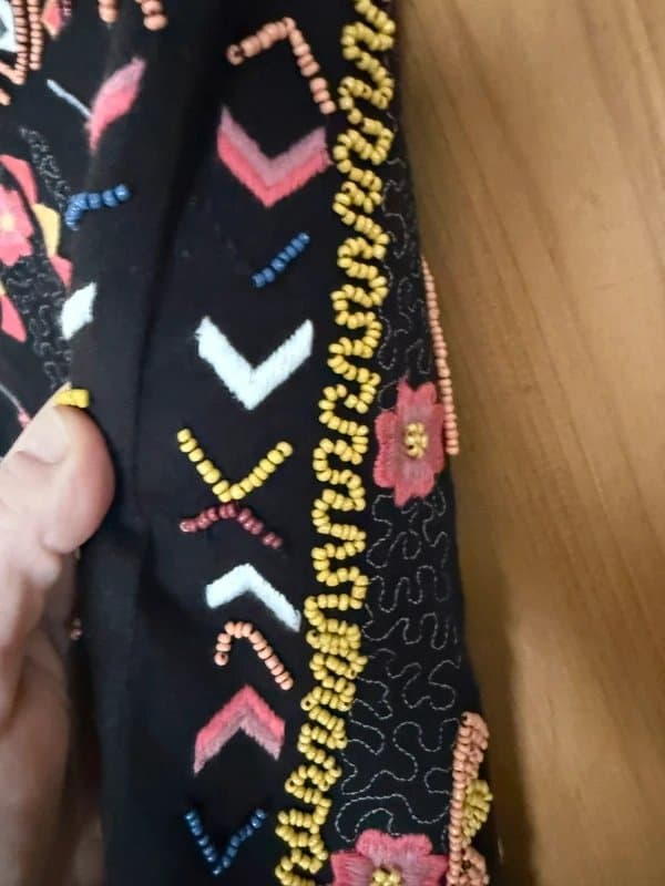 Next Next Embellished Mini Skirt Size 12 Black Beaded Festival Boho