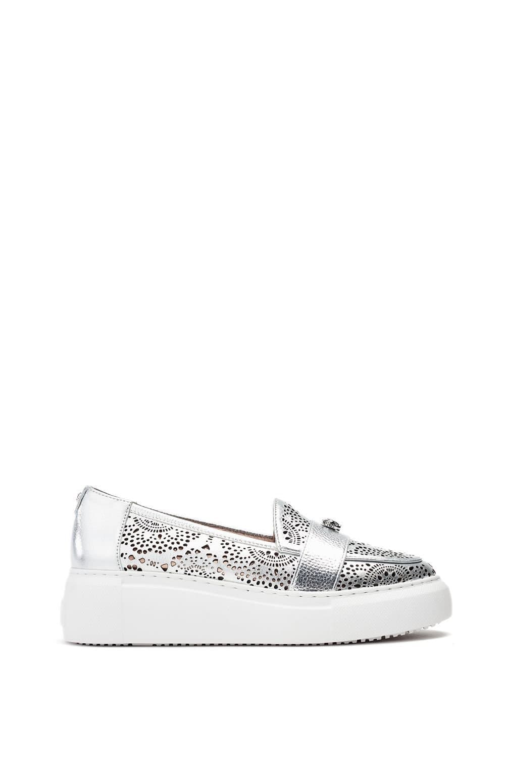 Moda In Pelle Moda In Pelle Silver Leather Loafers