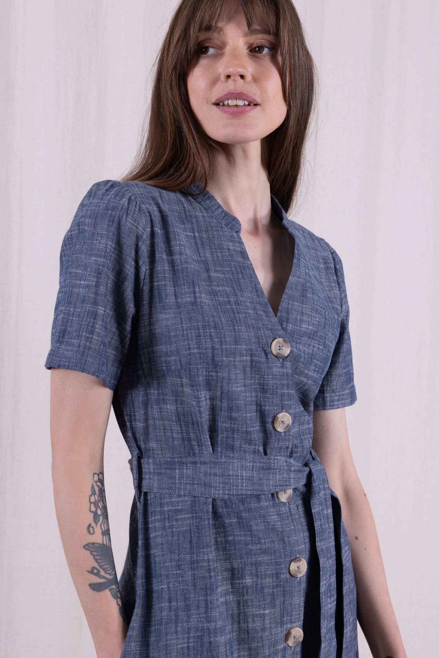 Nomads Clothing Nomads Clothing Women's Womens Button Through Dress in Blue - 3