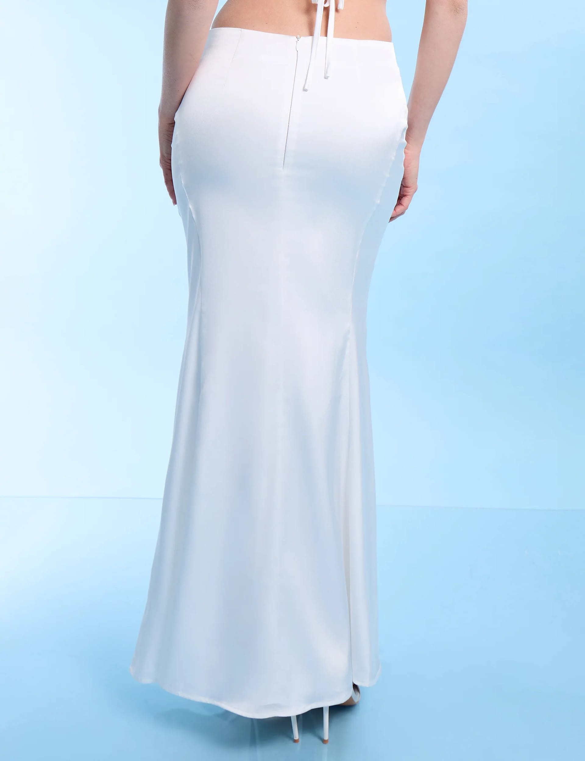 Public Desire Contour Fishtail Maxi Skirt White - 4
