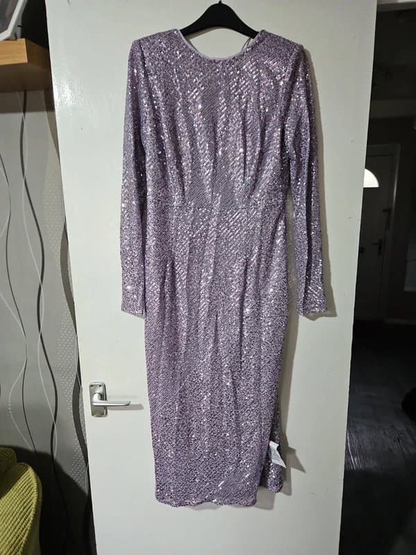 ASOS Sequin dress lilac.  Size 14 asos new