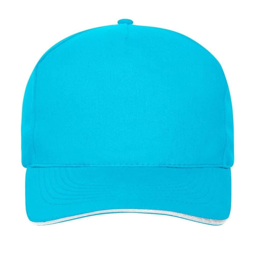 Myrtle Beach Myrtle Beach Men's 5 Panel Cotton Sandwich Peak Cap in Turquoise