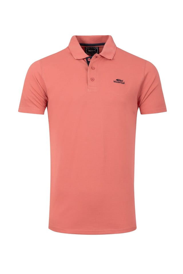 Weird Fish Weird Fish Men's Miles Pique Polo Shirt in Light Red - 2