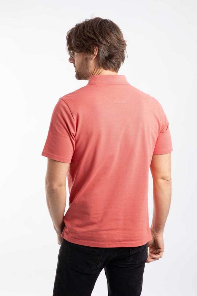 Weird Fish Weird Fish Men's Miles Pique Polo Shirt in Light Red - 3