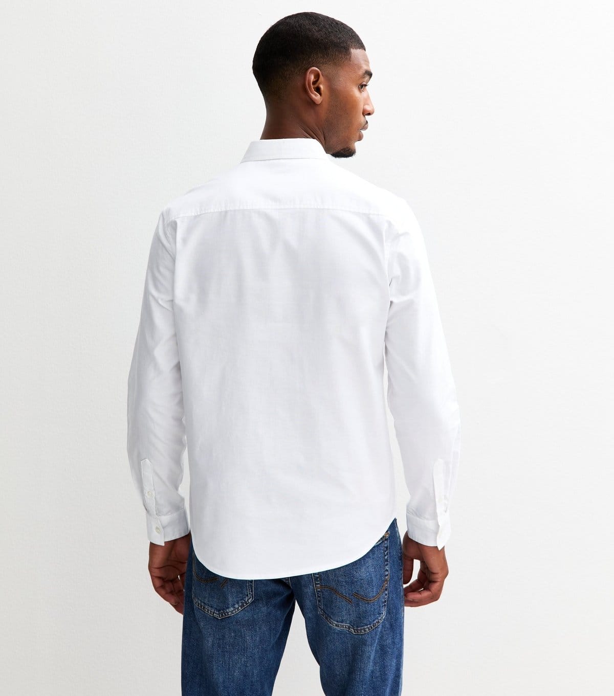 New Look Men's White Regular Fit Long Sleeve Oxford Shirt New Look - 4