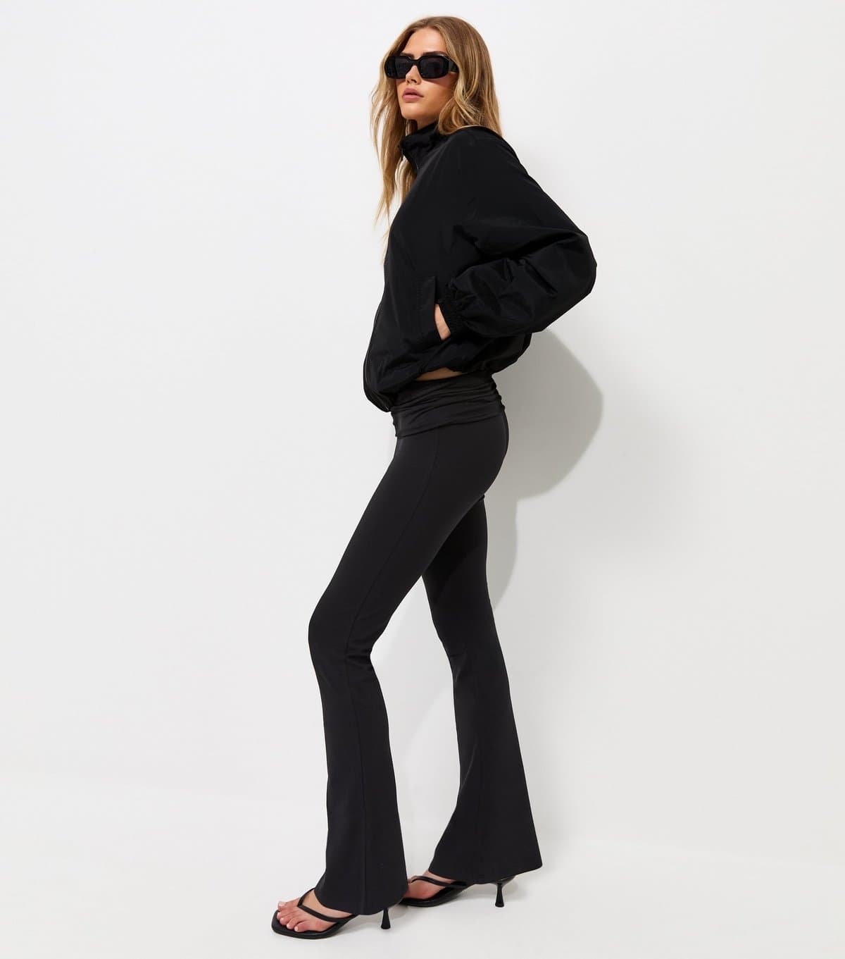 New Look New Look Black Cotton-Rich Flared Leggings