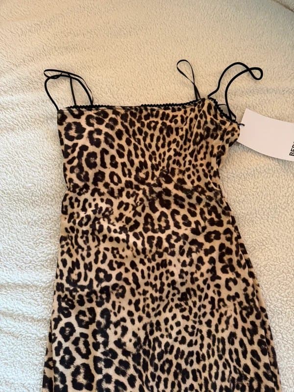 Bershka Open back leopard print dress